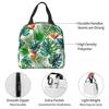 Tropical Green Leaves And Flowers Pattern Insulated Lunch Bag for Women Kids Portable Food Boxes Thermal Lunch Box Tote