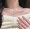 S925 Sterling Silver Princess Bow Necklace with Agate Pendant - Women's 2024 Versatile Accessory