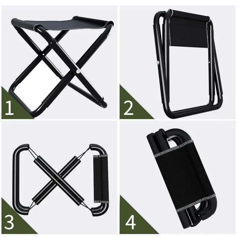 Outdoor Travel Chair Portable Folding Stool Camping Picnic Collapsible Foot Stool Fishing Hiking Beach Ultralight Chair Portable