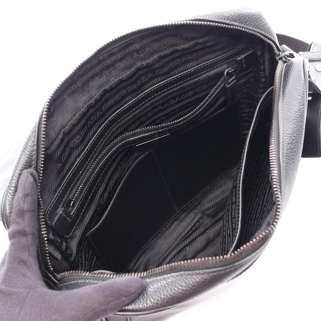 Used PRADA TORO Shoulder Bag 2VD004 Leather Black Used Mens
