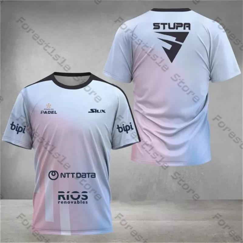 

Siux Stupa Одежда для падел-тенниса Спортивный костюм для бадминтона Мужская футболка с коротким рукавом и круглым вырезом Повседневный спортивный топ Взрослый детский размер S