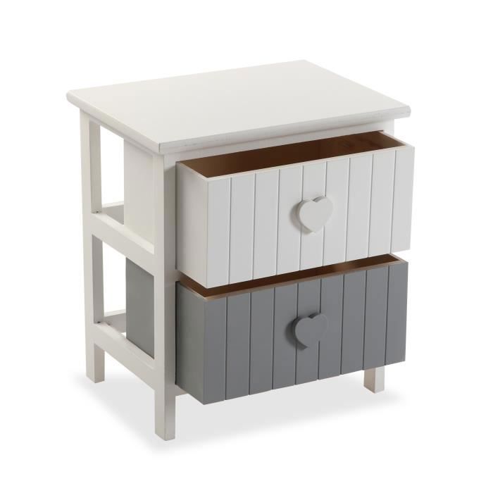 Karachi Bathroom Shelf Cabinet - 41 X 27 X 37 Cm - Wood - White and Grey - VERSA