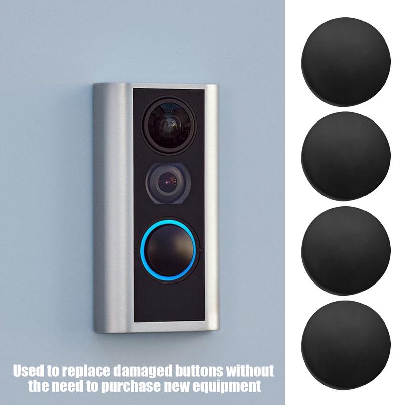 Doorbell Buttons 4 Pieces Door Bell Buttons Replacement Video Doorbell Repair Kit With Screws Portable Ring Accessories Door чёрный