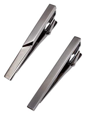 Tie Pin Set of Tie Made In Black Silver [Tabarat] 2, Pin, Men's, Japan, (Satainer-Geometric)