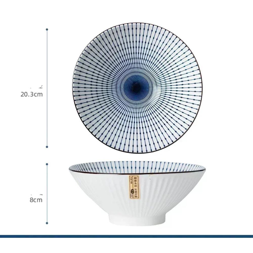 Japanese-style Ceramic Tableware Big Soup Bowl Household Large Ramen Bowl Bucket Hat Trumpet Bowl