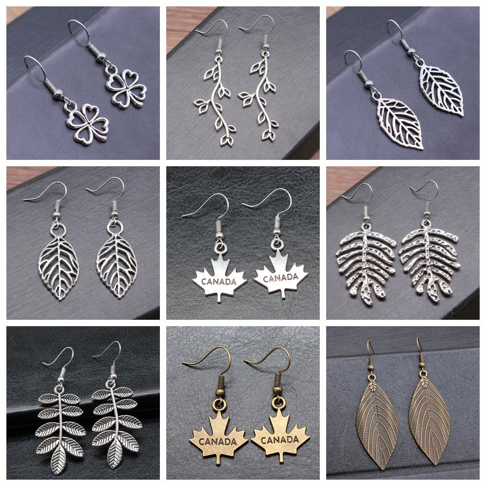 30 Styles Bohemian Earring Plant Branch Leaf Clover Dangle Earrings Drop Women Statement Jewelry Bijou Gifts For Women