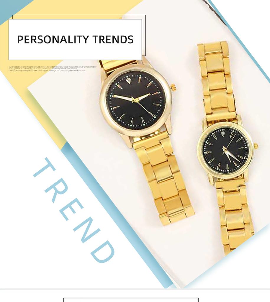 2 Stück Mode Paar Set Uhr Luxus Herren Damen Klassische Einfache Quarzuhren Edelstahl Uhr Paaruhr