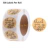 KX4B 500pcs Homemade Thank You Kraft Stickers Round Seal Label for Small Shop Handmade Stationery Decoration