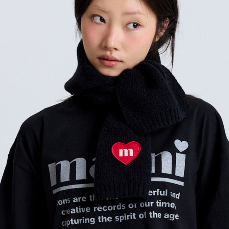 Macni LOVE M KNIT MUFFLER BLACK
