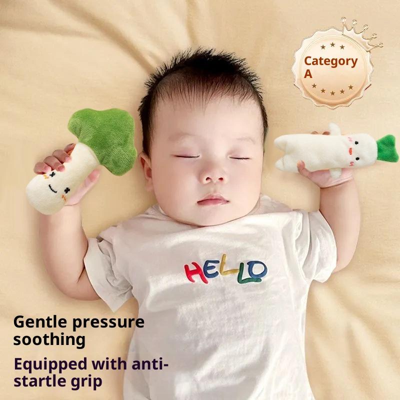 1/2PCS Baby Soothing Toy Plush Fruit Doll Infant Anti Startle Sleep Aid Holding Ring Newborn Comfort Toy