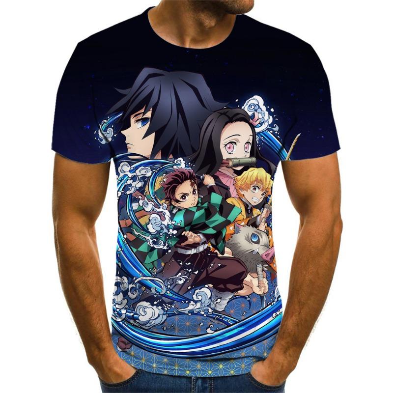 

Attack on Titan Eren Levi Mikasa Group Print Short Sleeve T-Shirt Men s Purple Smoke Style Casual S