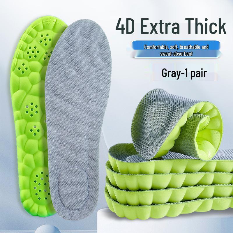 Men's Thick Sports Insole: Soft, Sweat-Absorbing, Odor-Resistant for Summer Comfort.
