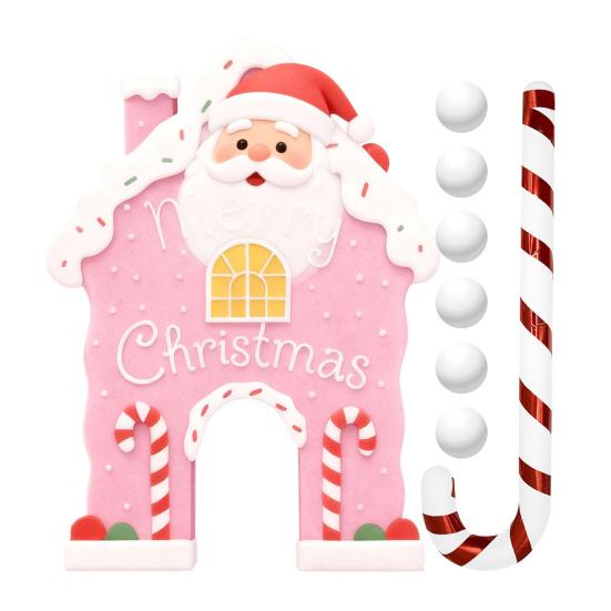 Yousheng Christmas Gingerbread Golf Game Set Indoor Party Activity Golf Game with Candy Cane Club And 6 Balls Holiday Party Games for Family Kids