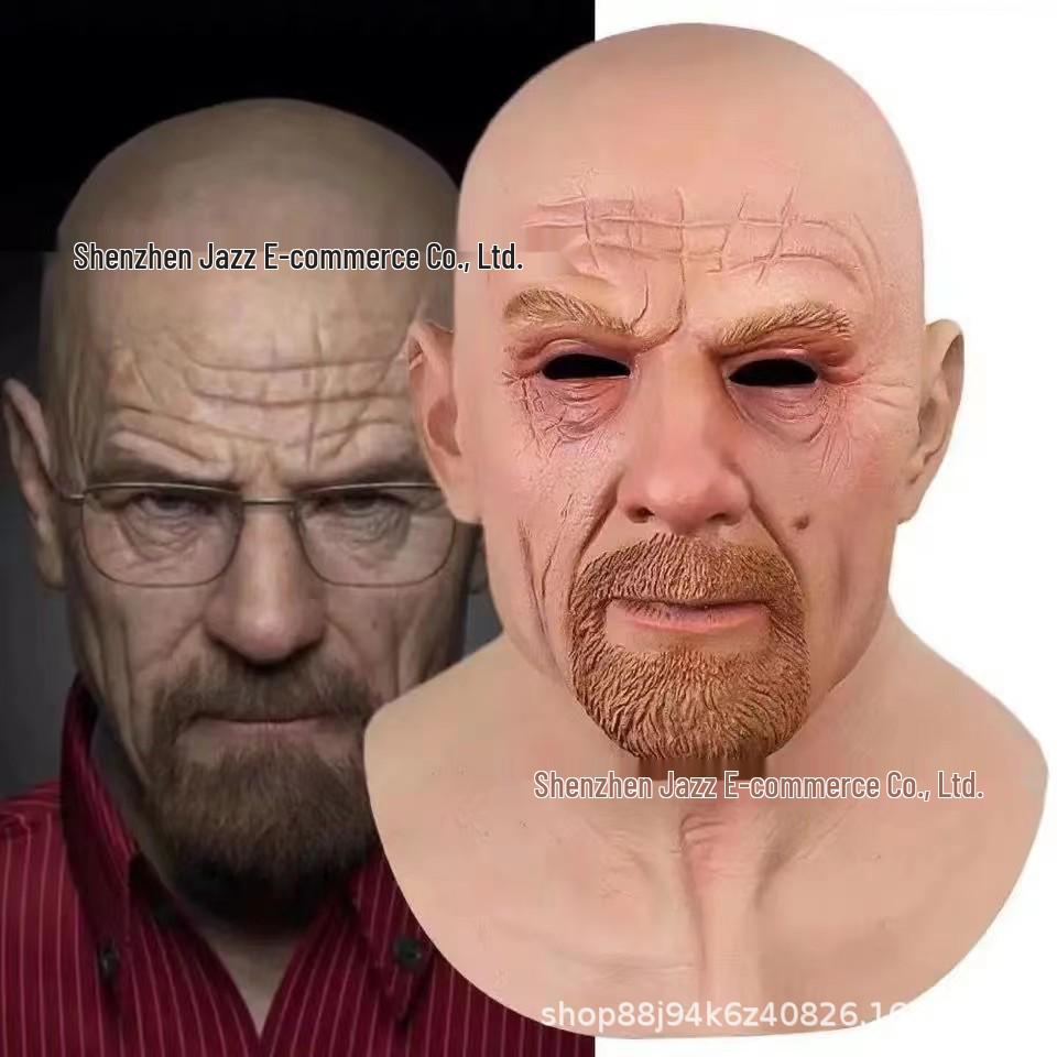 Realistic Latex Halloween Mask: Young Man with Wig