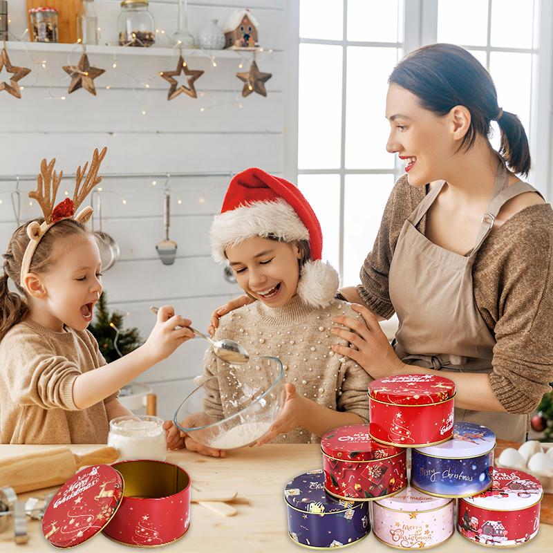 6/1 buc Cutie Cadou Crăciun Cutie Metalică Staniu Bomboane Fursecuri Ambalaj Cutie Recipiente Cadou Anul Nou Copii Decor Consumabile Petrecere Crăciun Navidad