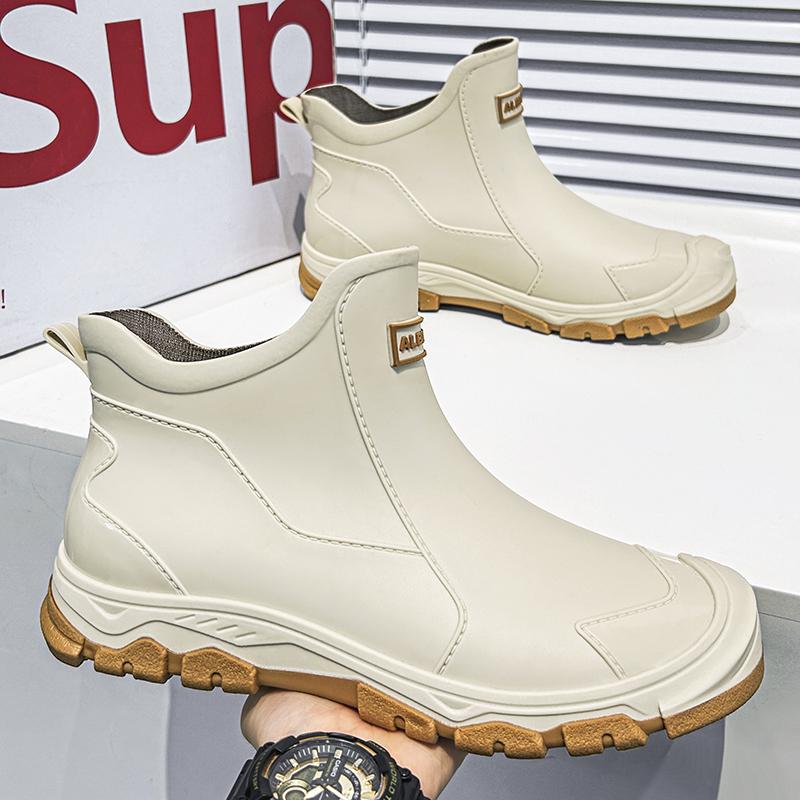 

Водонепроницаемые кроссовки для мужчин от дождя, модные короткие носки, утолщенные, теплые, резиновые, рабочие, нескользящие, для рыбалки, кухни, резиновые сапоги 43