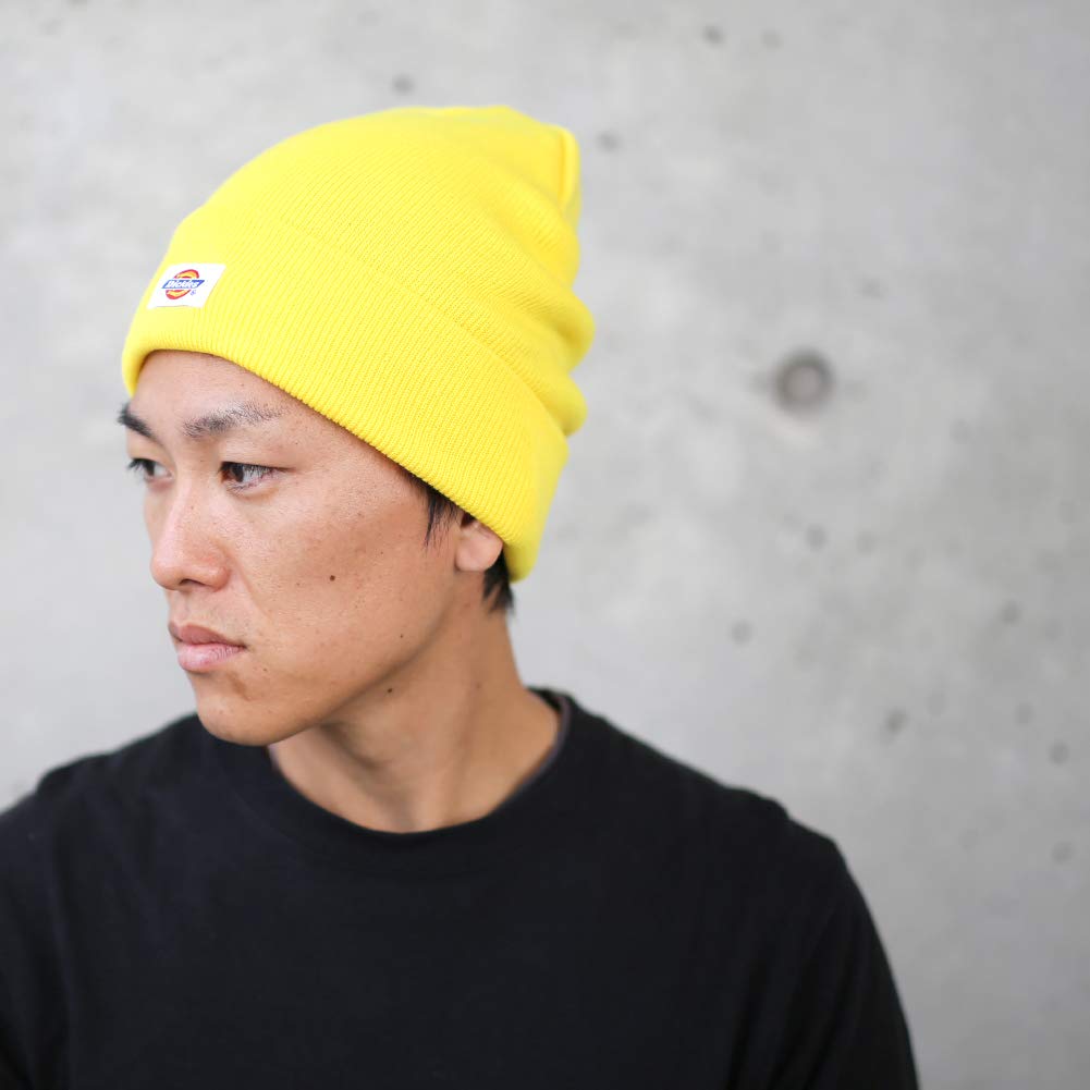 Dickies Basic Knit Unisex Acrylic Knit Hat for Men and Solid Perfect for Snowboarding and Street Lemon Free Size Cap/Beanie Hat, Women, Color, Wear,
