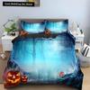 Halloween Horror Pumpkin King Queen Duvet Cover Night Witch Bedding Set Bat Moon Quilt Cover 2/3pcs Polyester Comforter Cover