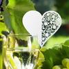 50pcs Heart Shape Positioning Seat Card Multi-Use Wedding Hollow Name Place Cards For Flower Wine Glass Table Decoration