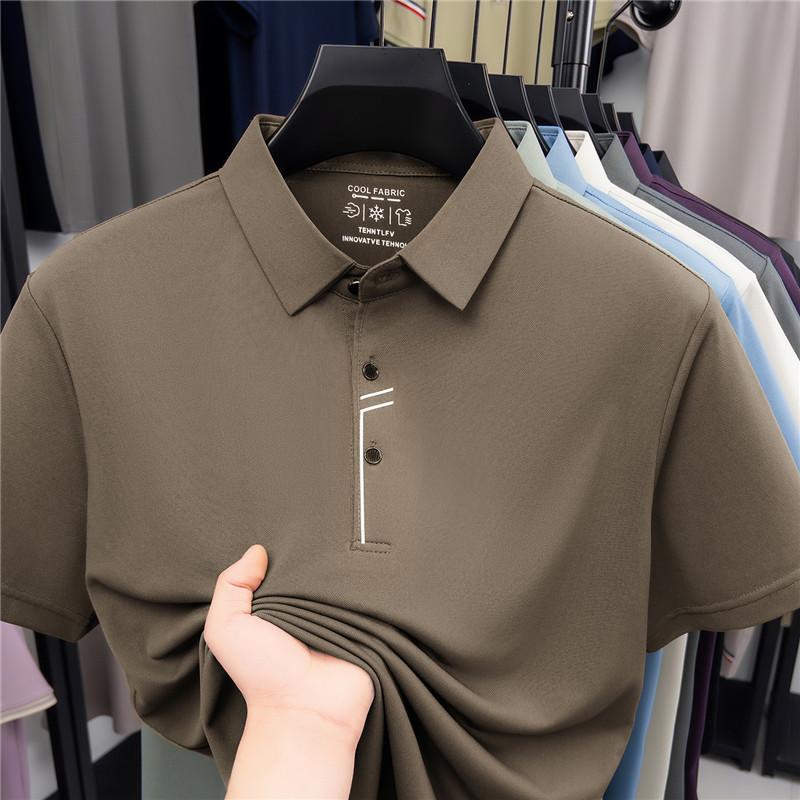 Summer Short Sleeve Lapel Collar Polo Shirt Business Casual Top Printed Fashion Versatile