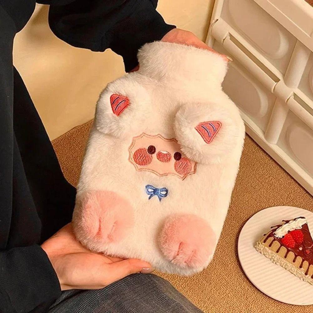 Cute Hot Water Bottles Lamb Pattern Hand Warmers Kawaii Water-filling Bottle  Female