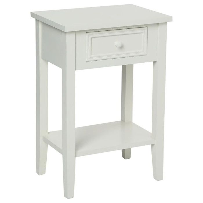 Set of 2 Bedside Tables with 1 Drawer "Charme" White Atmosphera