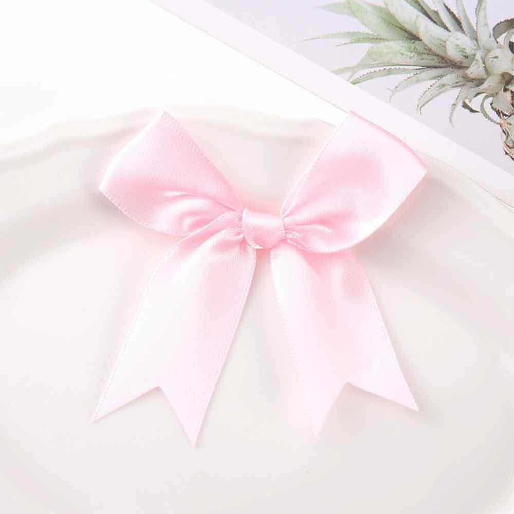 1PACK/50pcs, Pink and White Ribbon Bow 3.3 Inch Holiday Decoration, Party Supplies