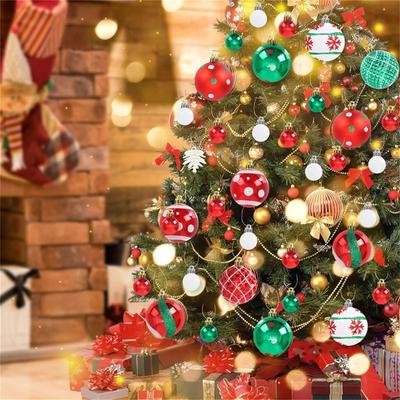 42 Pcs Christmas Ornaments  Hanging Baubles Ornaments  Decoration Set  Delicate Xmas Theme Painting&Glittering Pendants