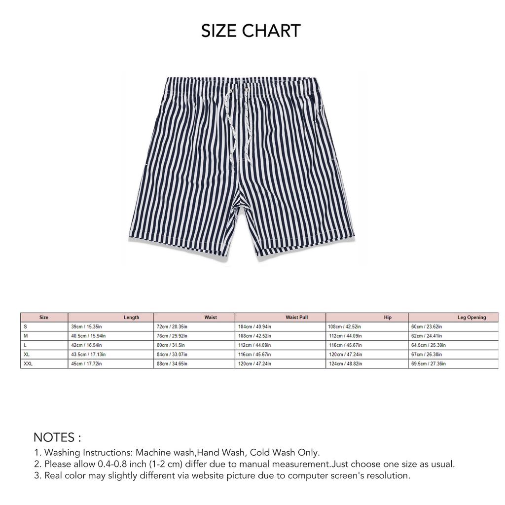 Mens Swim Shorts Quick Dry Loose Casual Fashion Vertical Striped Print Men s Beach Shorts Black M