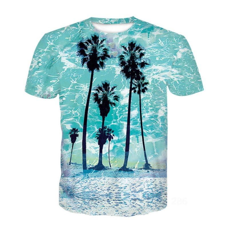 Men's Summer 3D Wolf Head Short Sleeve T-shirt Men's Large Youth Trendy Half Sleeve T-shirt