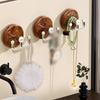 2pcs Multi Purpose Wood Grain Suction Cup Hook No Drill Reusable Wall Hangers Space Saving Organizer Clothes Hook Universal