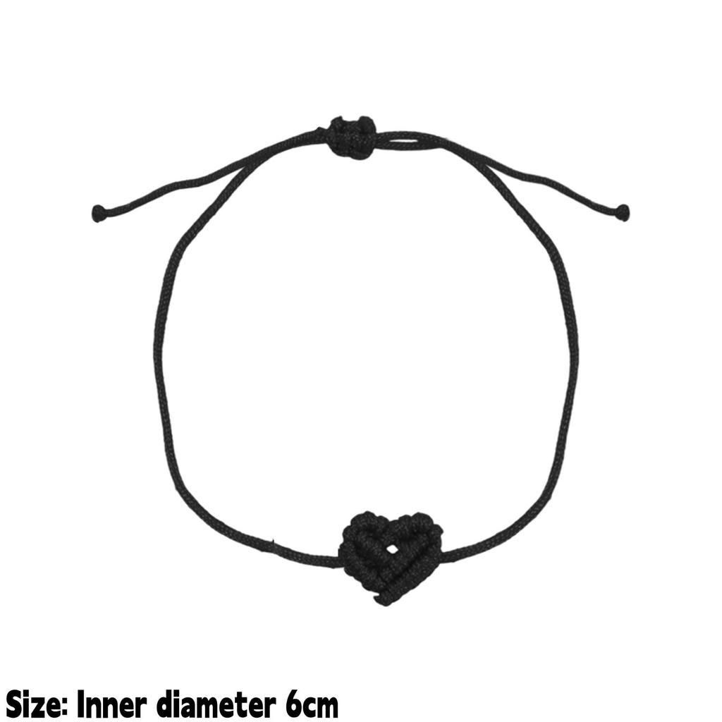 1pair Adjustable Red Rope Heart Bracelet Handmade Woven Heart Shaped Bracelet Jewelry Fashionable Couple's Gifts Bracelet Gifts