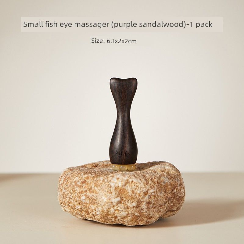 Natural Sandalwood Horn Eye Massager for Eye Fatigue, Multifunctional Gua Sha Massage Tool Xiaoyu Eye Massager-Purple Sandalwood