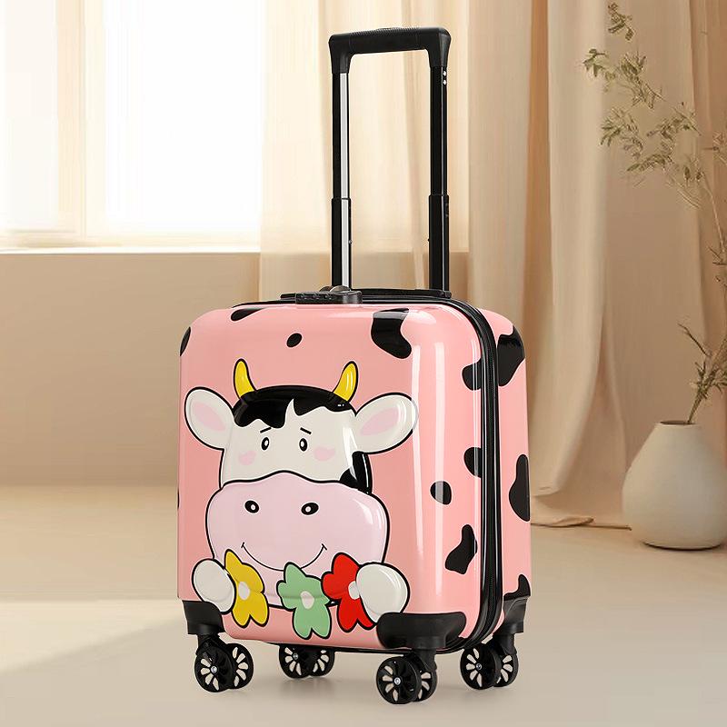 18" Cartoon Unisex Children's Spinner Luggage with Combo Lock & Wheels for Students
