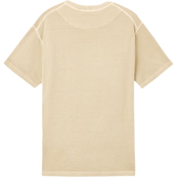 STONE ISLAND Ss25 Compass Patch Design Ribbed Crew Neck Short Sleeve T-Shirt Men Tops Beige K1S152100237-V019A
