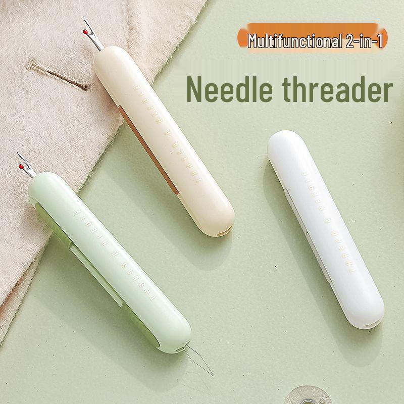 Two-in-One Needle Threader & Quick Thread Remover for Seniors - Double-Headed Tool