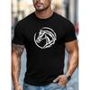 Men'S T-Shirt, Relaxed And Casual, Easy Yet Stylish, Featuring a Horse Head Design for Summer Leisure with a Short Round Neck