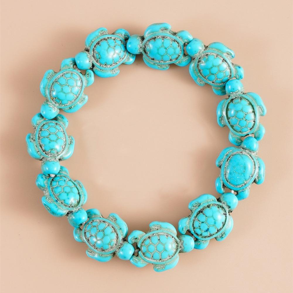 Bohemian Blue Turquoise Turtle Bracelet Ornaments Turtle Bracelet Chain  Women