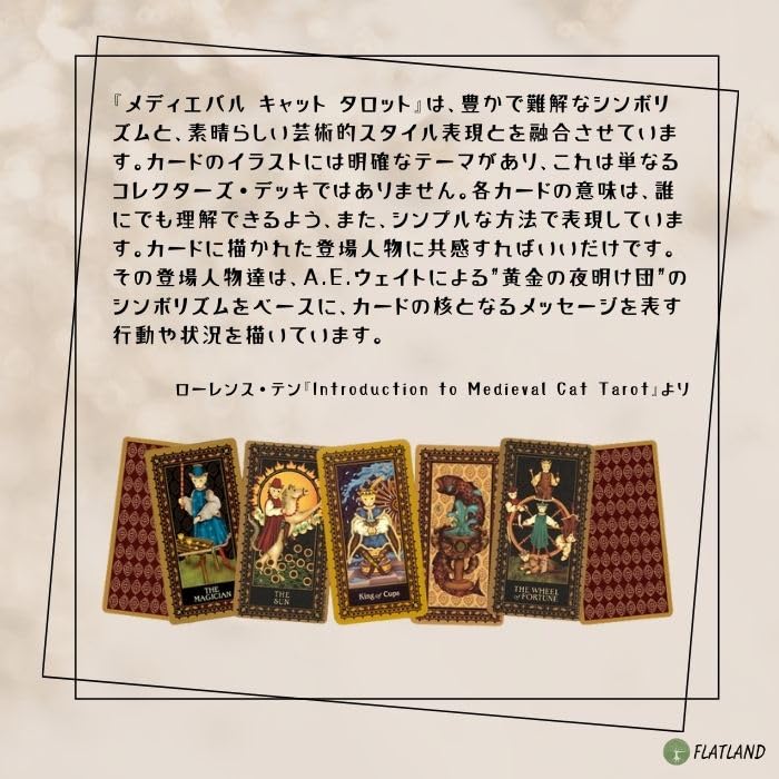 Medieval Cat Tarot, Tarot Reading Instructions, Japanese Instruction Manual Included, Authentic Tarot Cards, 78 Cards, Cute Cats