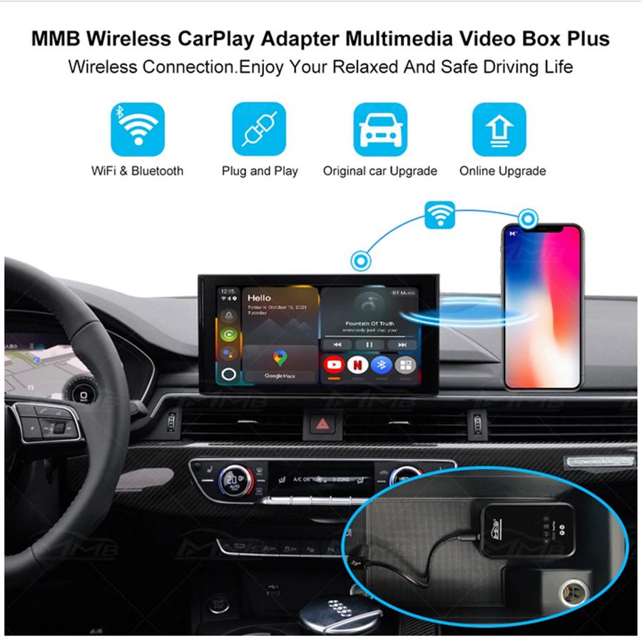 1X For Car Video Player Wireless Carplay MMB Plus TV Streaming Box Netflix 4+32G