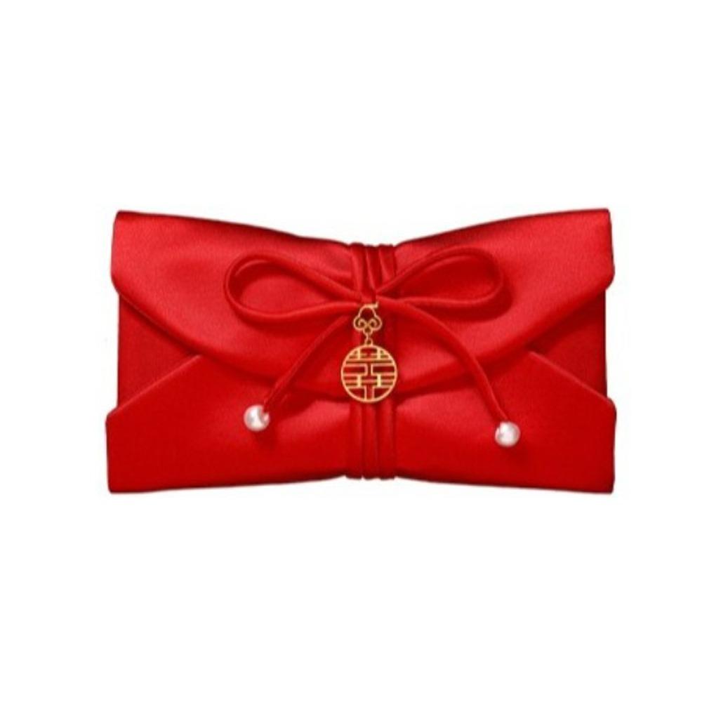 Chinese Style Brocade Red Envelope Traditional HongBao Wedding Money Envelope Blessing Bronzing New Year Money Bag