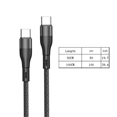 USB C til USB C-kabel PD Hurtigladekabel 66W USB C Ladekabel USB Type C-kabel Flettet nylon Ladekabel