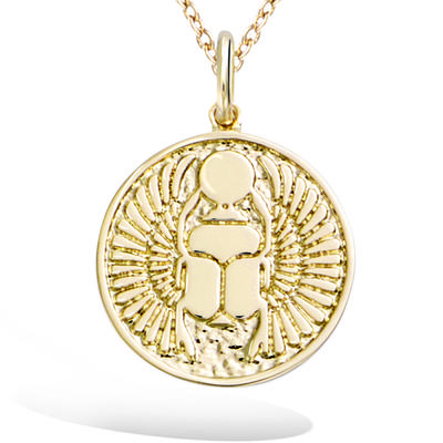 [R5170] - Gold Plated 'Cleopatra' Pendant (beetle) - 18 Mm