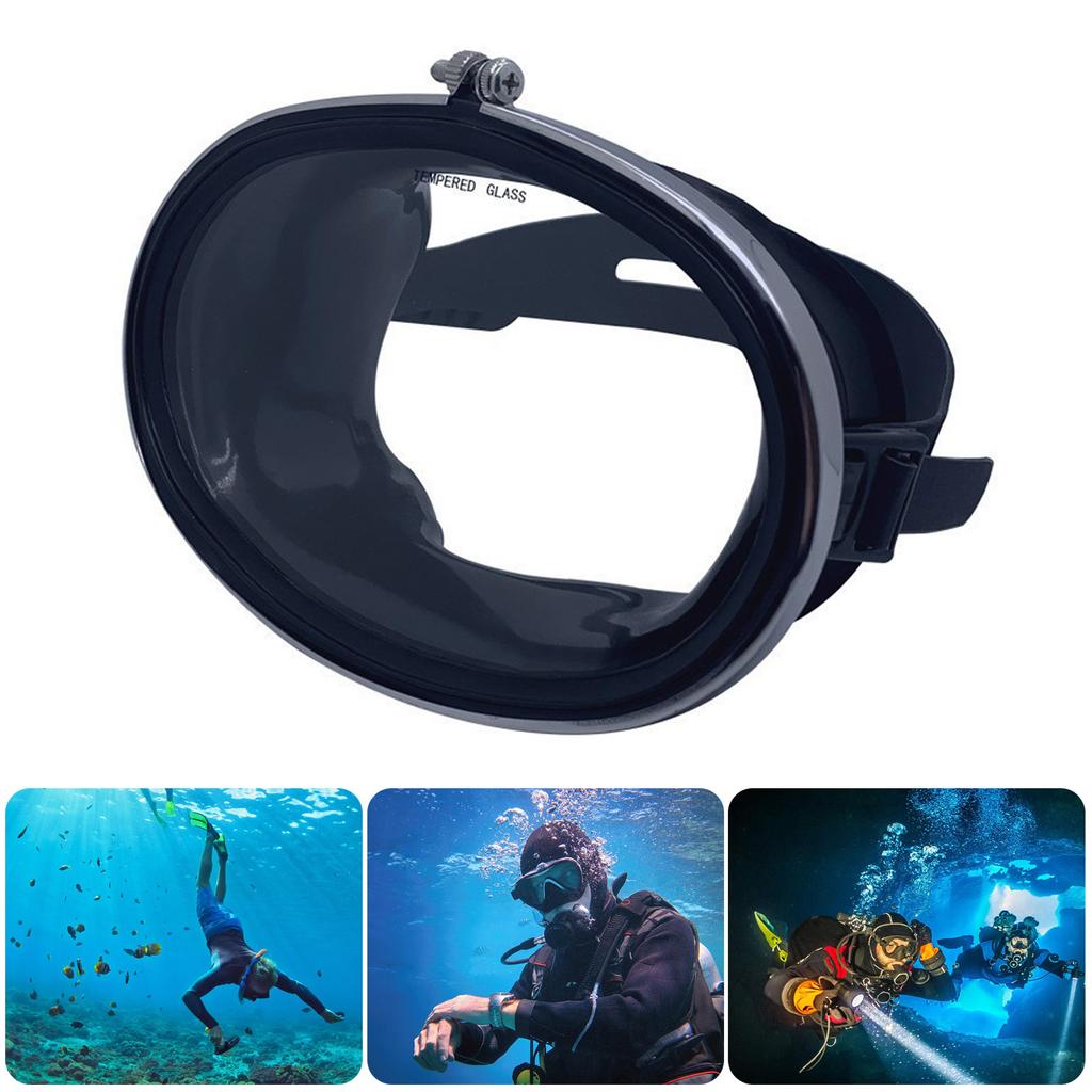 Oval Form Genomskinlig Panoramisk Goggles Läckagesäker Genomskinlig Vidvinkel Härdat Glas Snorkelmask Dykutrustning Hållbar