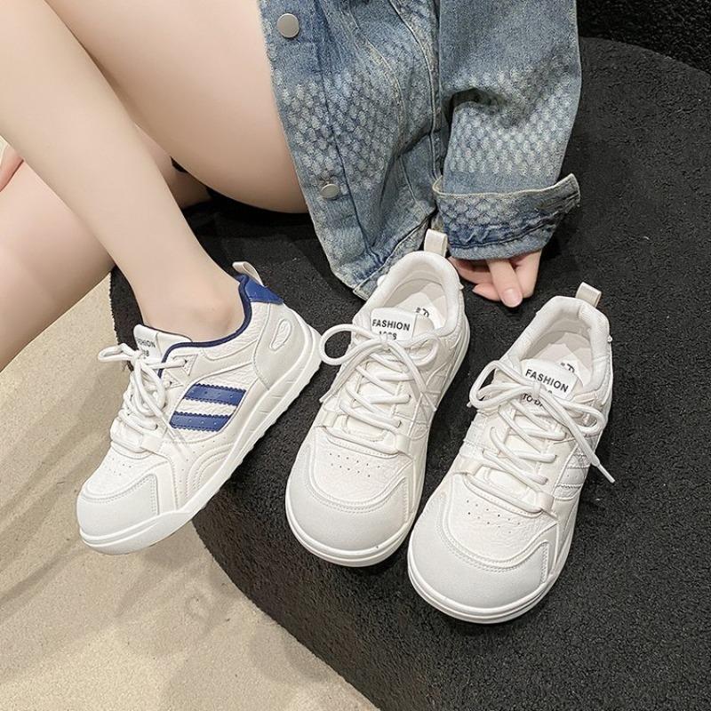 College style platform white shoes women's autumn new lace-up casual shoes student versatile simple board shoes
