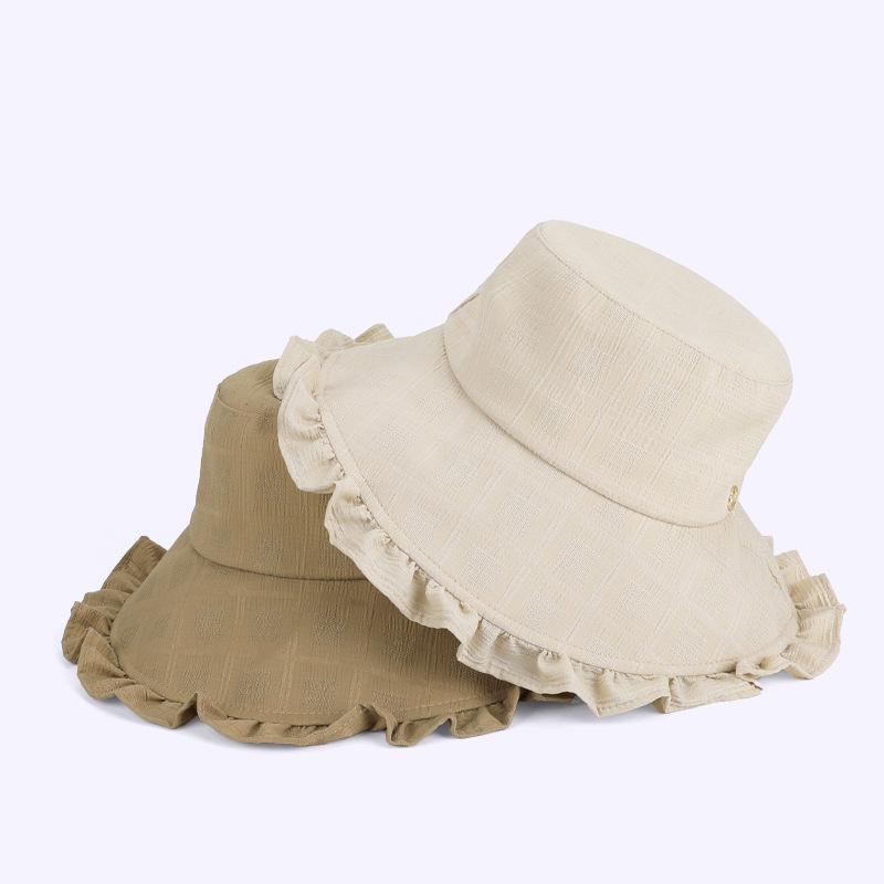 Spring Summer Outdoor Sun Hat Women's Lace Big Brim Fisherman Hat