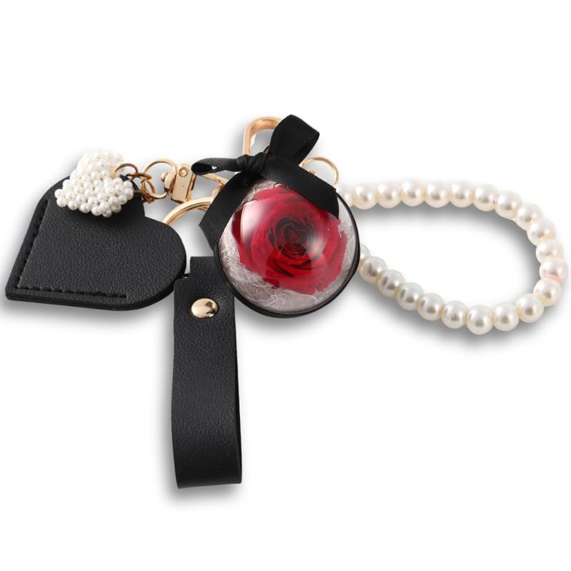 

[Forever Flowers] Domestic puriza made from real roses preserved flowers key ring charm present Valentine white day mother s day Respect for the
