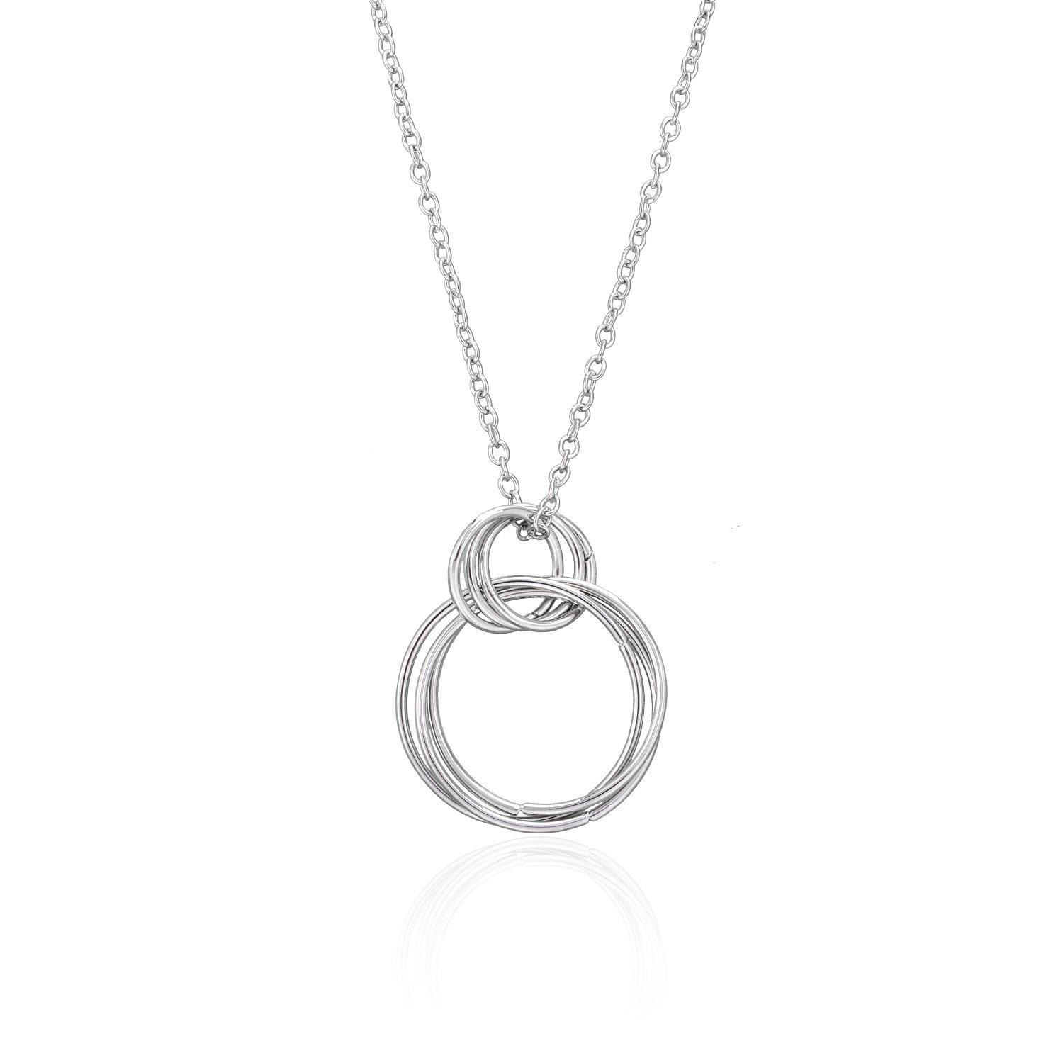 Accessories, fashionable geometric multi-layer hoop sweater necklace, hip-hop long exaggerated pendant necklace