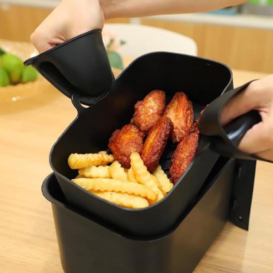 Silicone Air Fryer Liner Food Grade Non-Stick Mat Heat Resistant Reusable Baking Pan Liner Dishwasher Safe Fryer Basket Insert