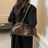 Unterarm-Pendeltasche für Damen, großes Fassungsvermögen, neue Herbst- und Winter-Freizeit-Retro-Plissee-Einzel-Schulterhandtasche